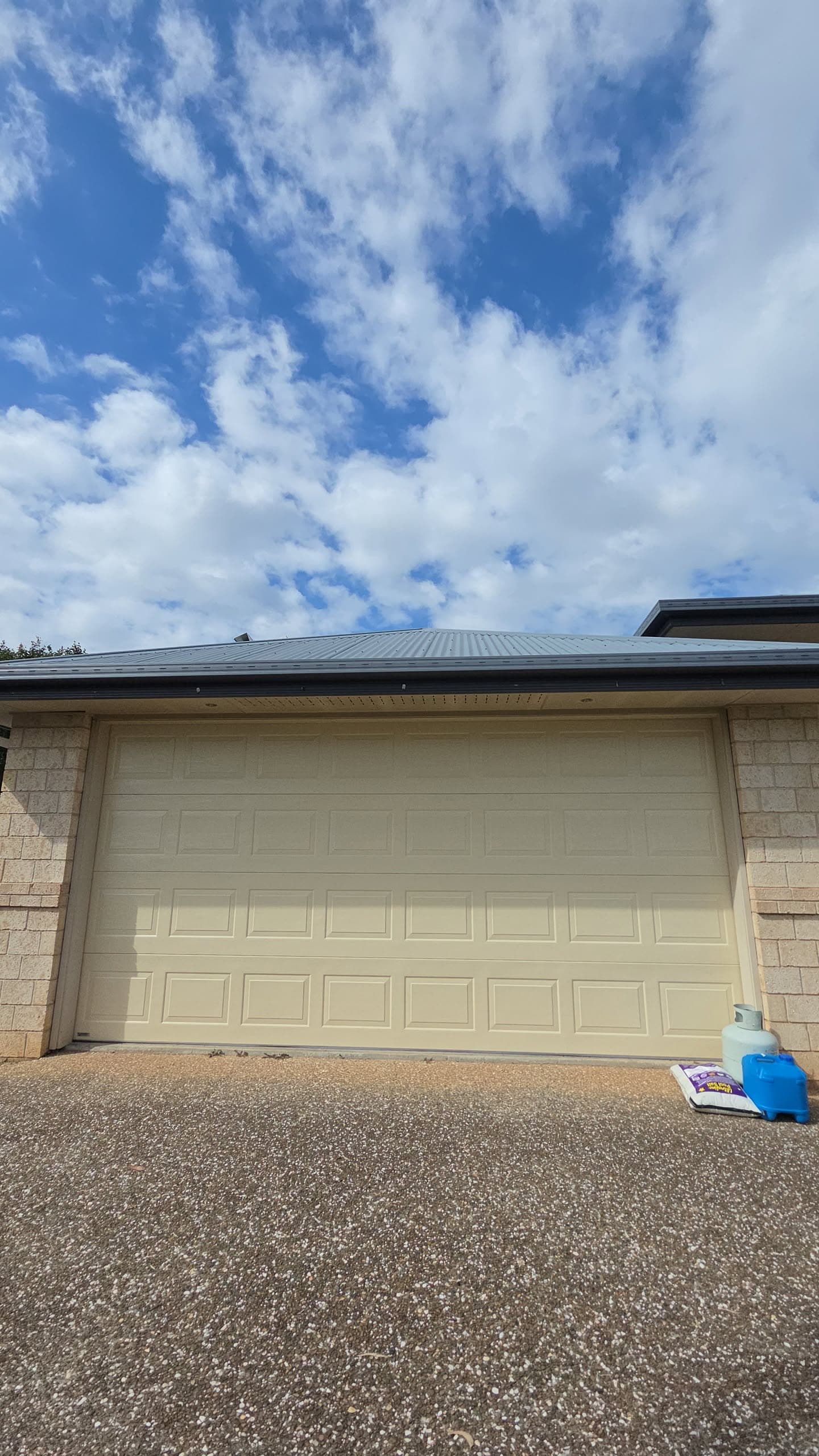 Custom sectional garage door on a Sunshine Coast home